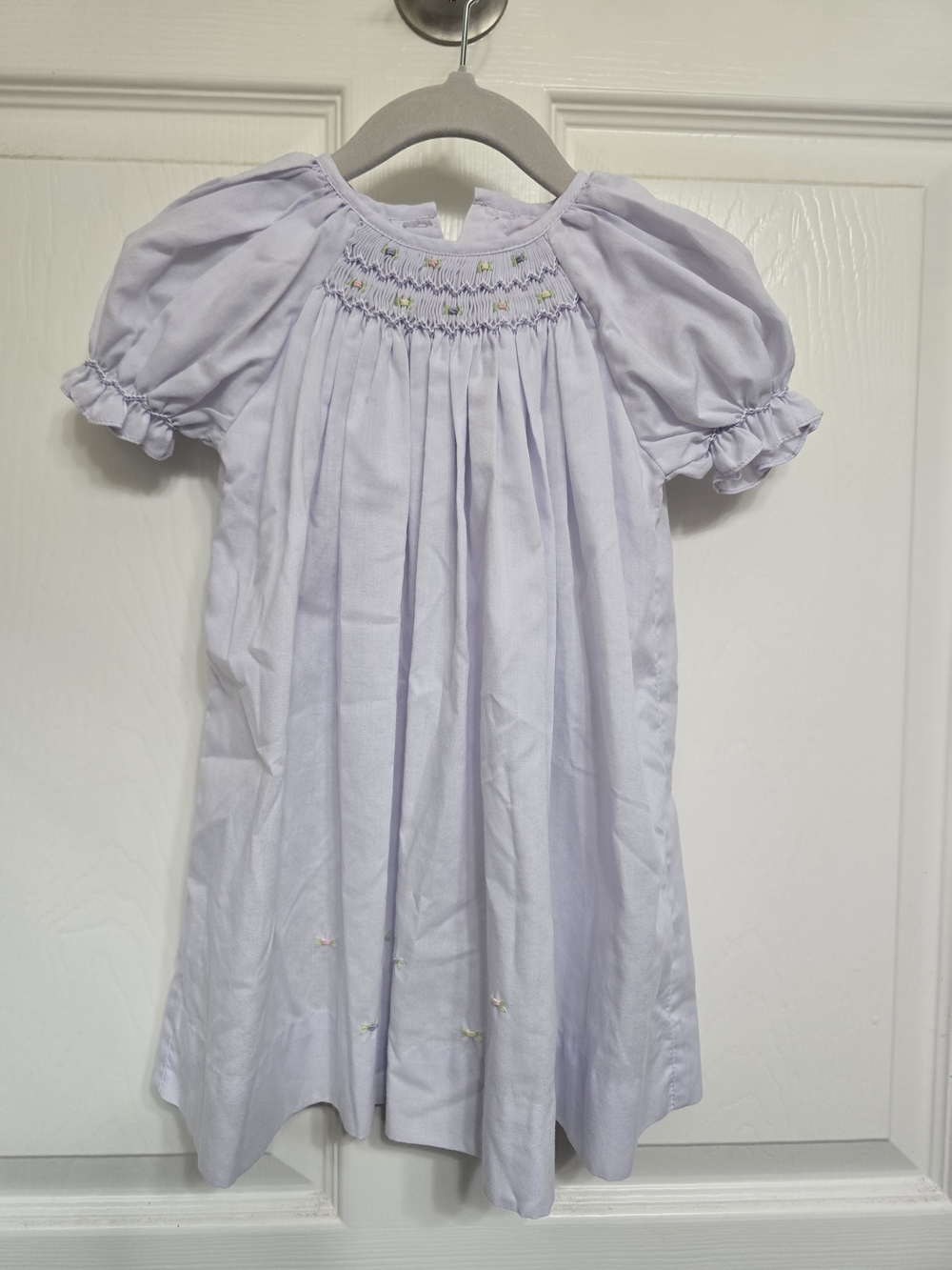 Petit Ami Light Lavender Smocked Puff-Sleeve Dress